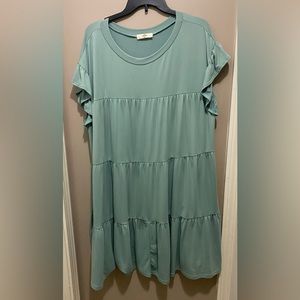 Teal tiered dress